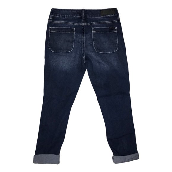 Seven7 Dark Wash Skinny Cuffed Capris 8 25 - Picture 8 of 10